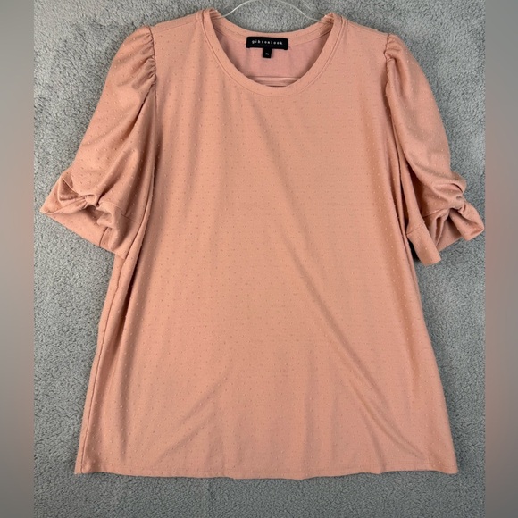 gibson look Tops - Gibson look women’s puff sleeves pink blouse XL preowned